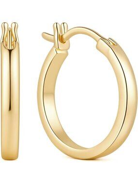 Elegant 14K Gold Hoop Earrings for Women - Stylish, Lightweight, Perfect Gift